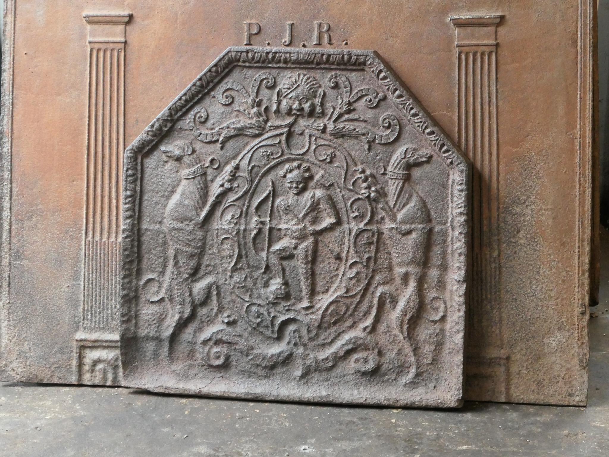 17th Century French Louis XIII 'Arms of France' Fireback / Backsplash In Good Condition For Sale In Amerongen, NL