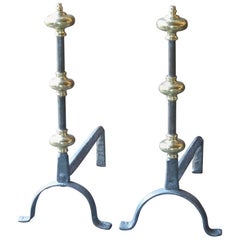 17th Century French Louis XIII Gilt Bronze Andirons