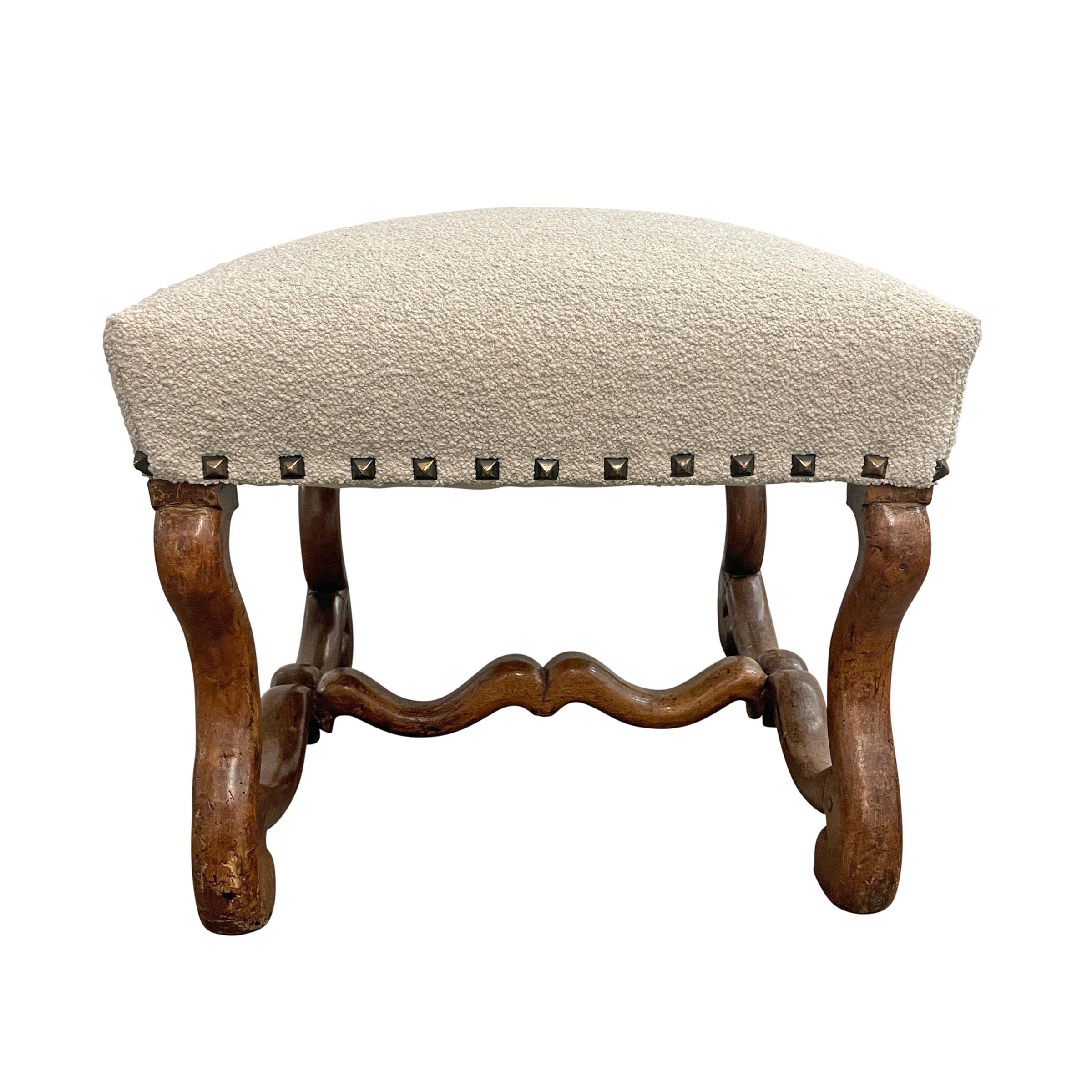 18th Century and Earlier 17th Century French Louis XIII Os-de-mouton Stool For Sale