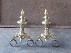 17th Century French Louis XIV Andirons or Firedogs