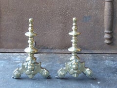 17th Century French Louis XIV Andirons or Firedogs