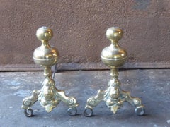 17th Century French Louis XIV Andirons or Firedogs