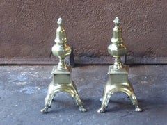 17th Century French Louis XIV Andirons or Firedogs