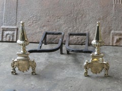 17th Century French Louis XIV Andirons or Firedogs