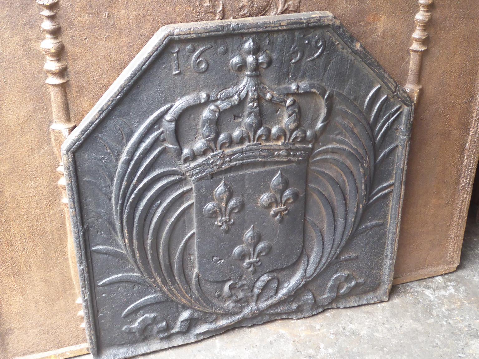 17th Century French Louis XIV 'Arms of France' Fireback 2