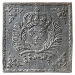 17th Century French Louis XIV 
Arms of France
 Fireback