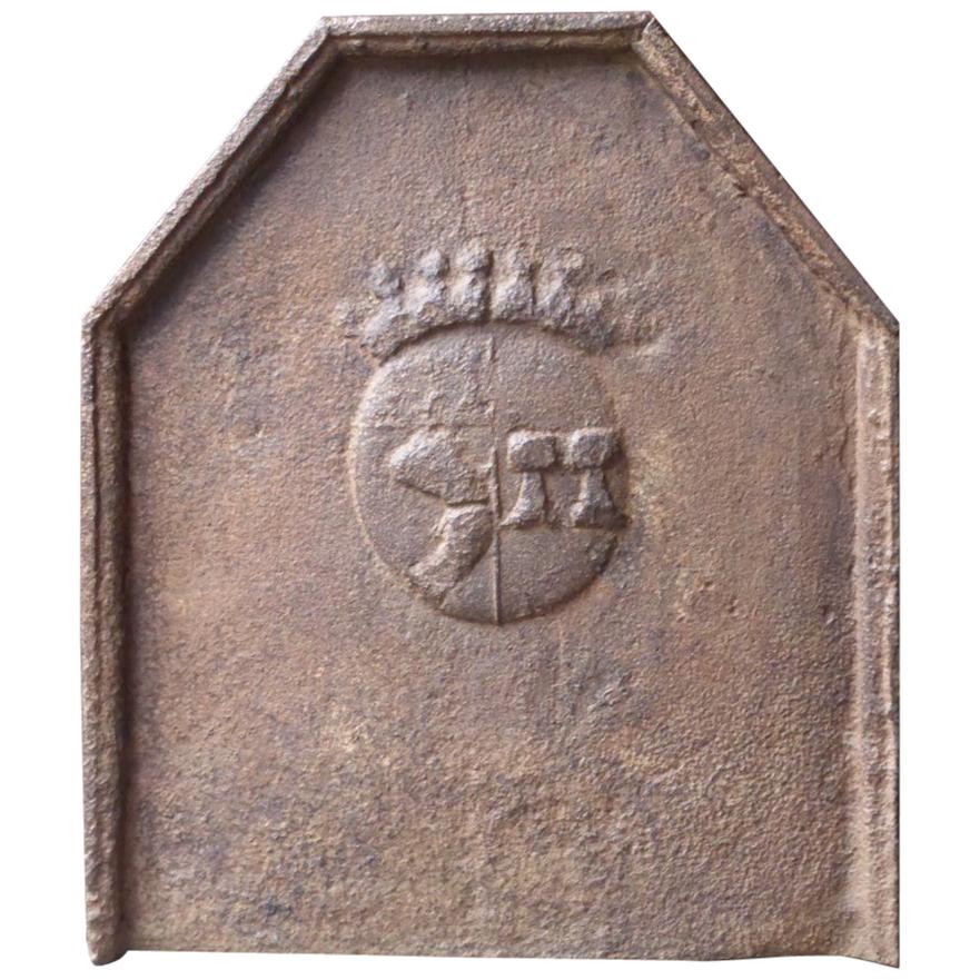 17th Century French Louis XIV 'Coat of Arms' Fireback