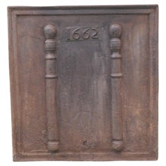 Antique 17th Century French Louis XIV 'Pillars of Hercules' Fireback / Backsplash