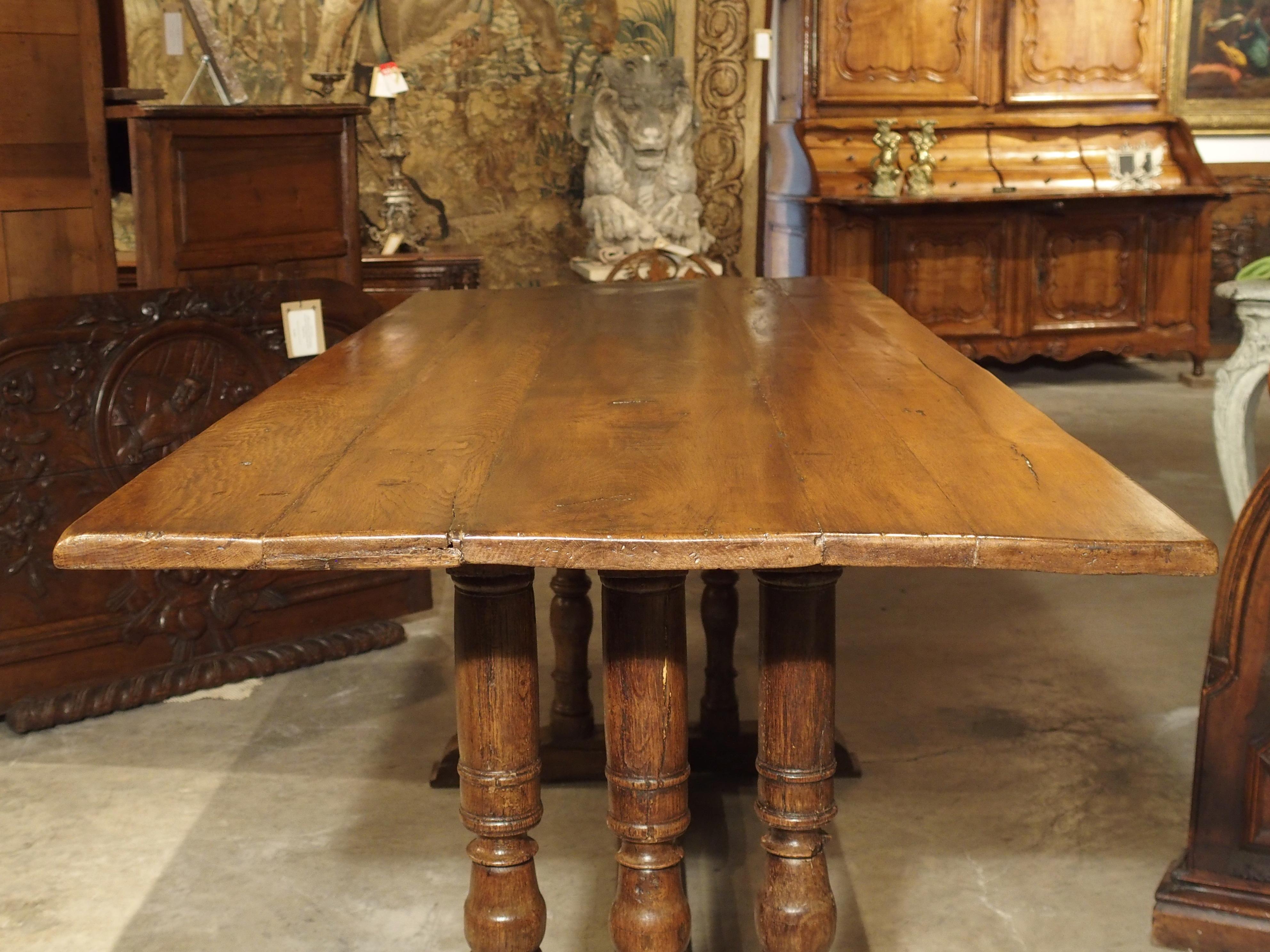 Louis XIV 17th Century French Oak Baluster Leg Table