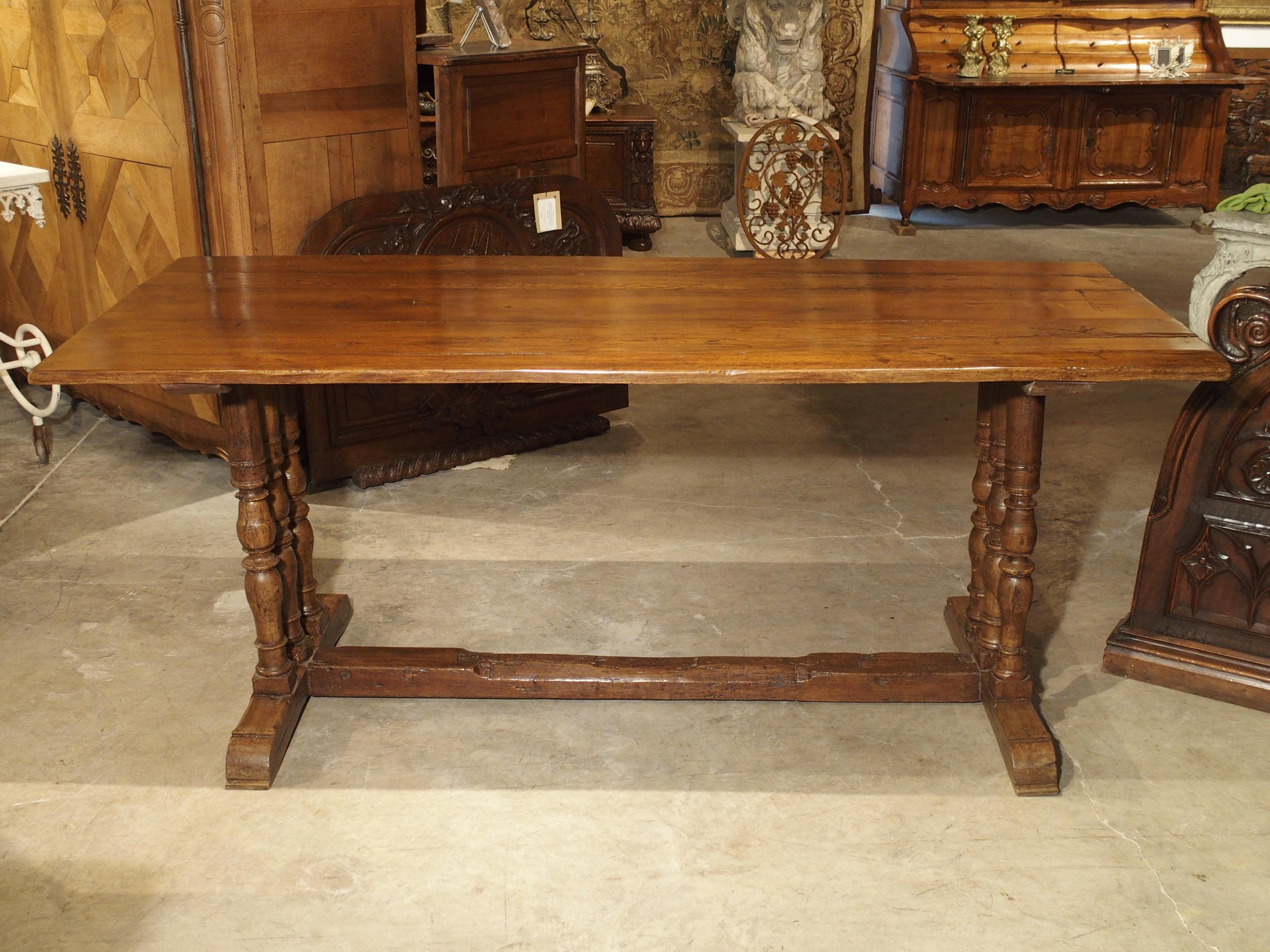 18th Century and Earlier 17th Century French Oak Baluster Leg Table
