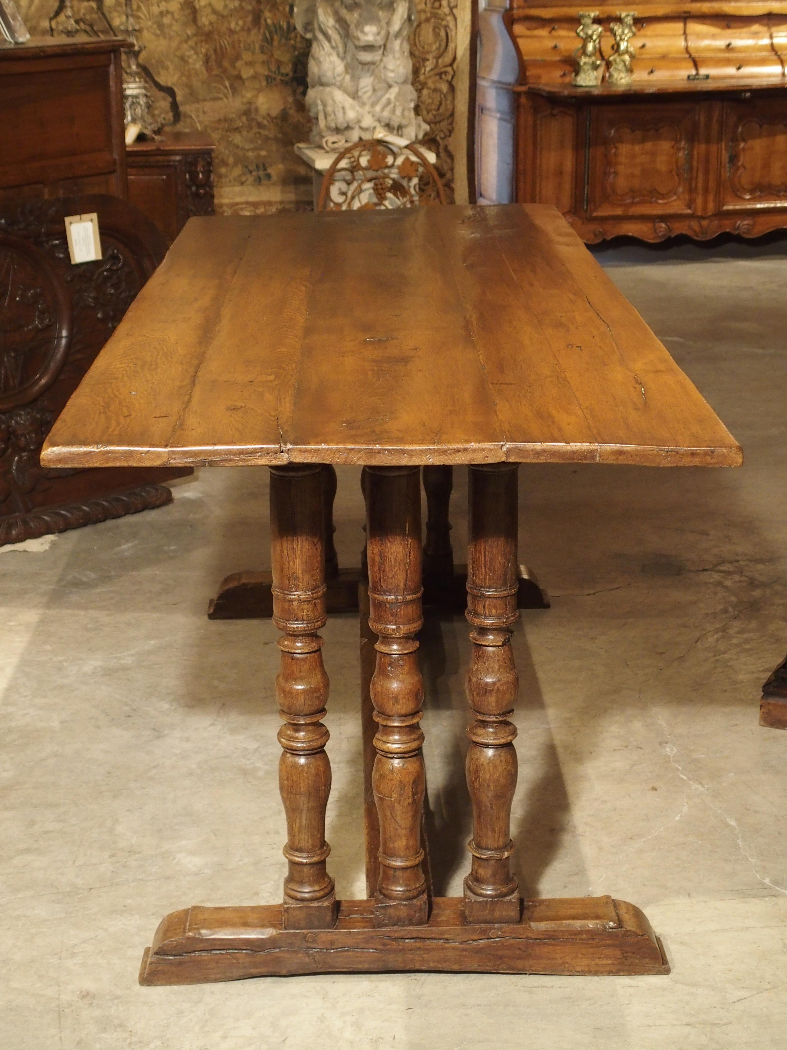 17th Century French Oak Baluster Leg Table 1