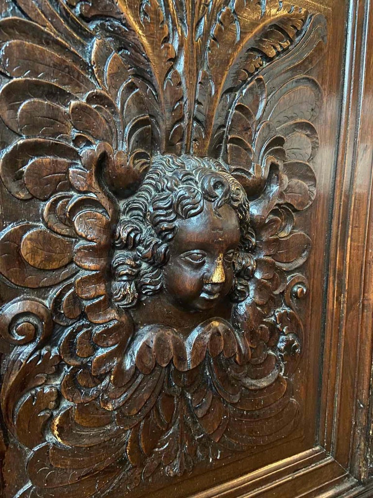 17th Century French Oak Cabinet with an Angel's Head Decoration For ...