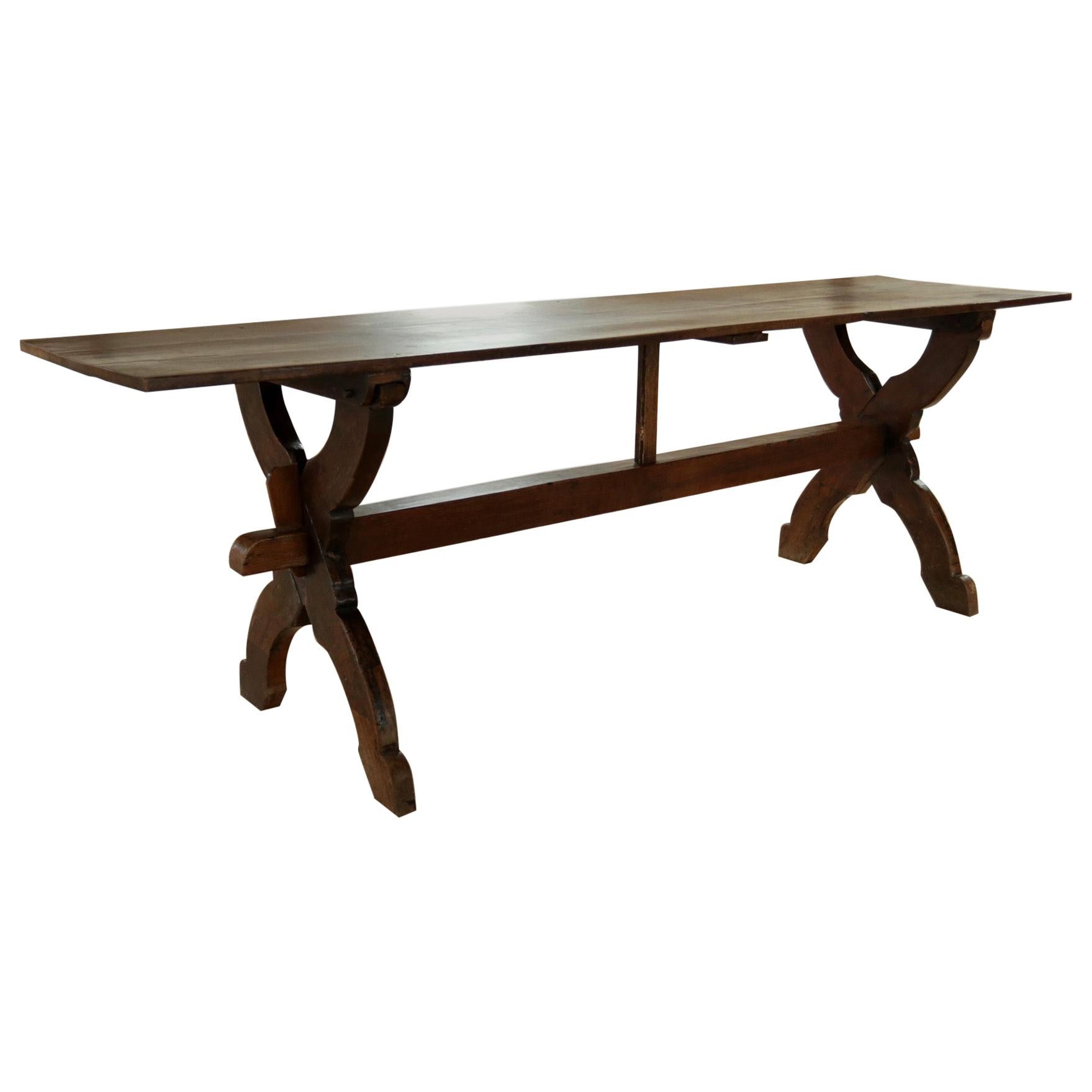 17th Century French Oak Long Trestle / Refectory Dining Table