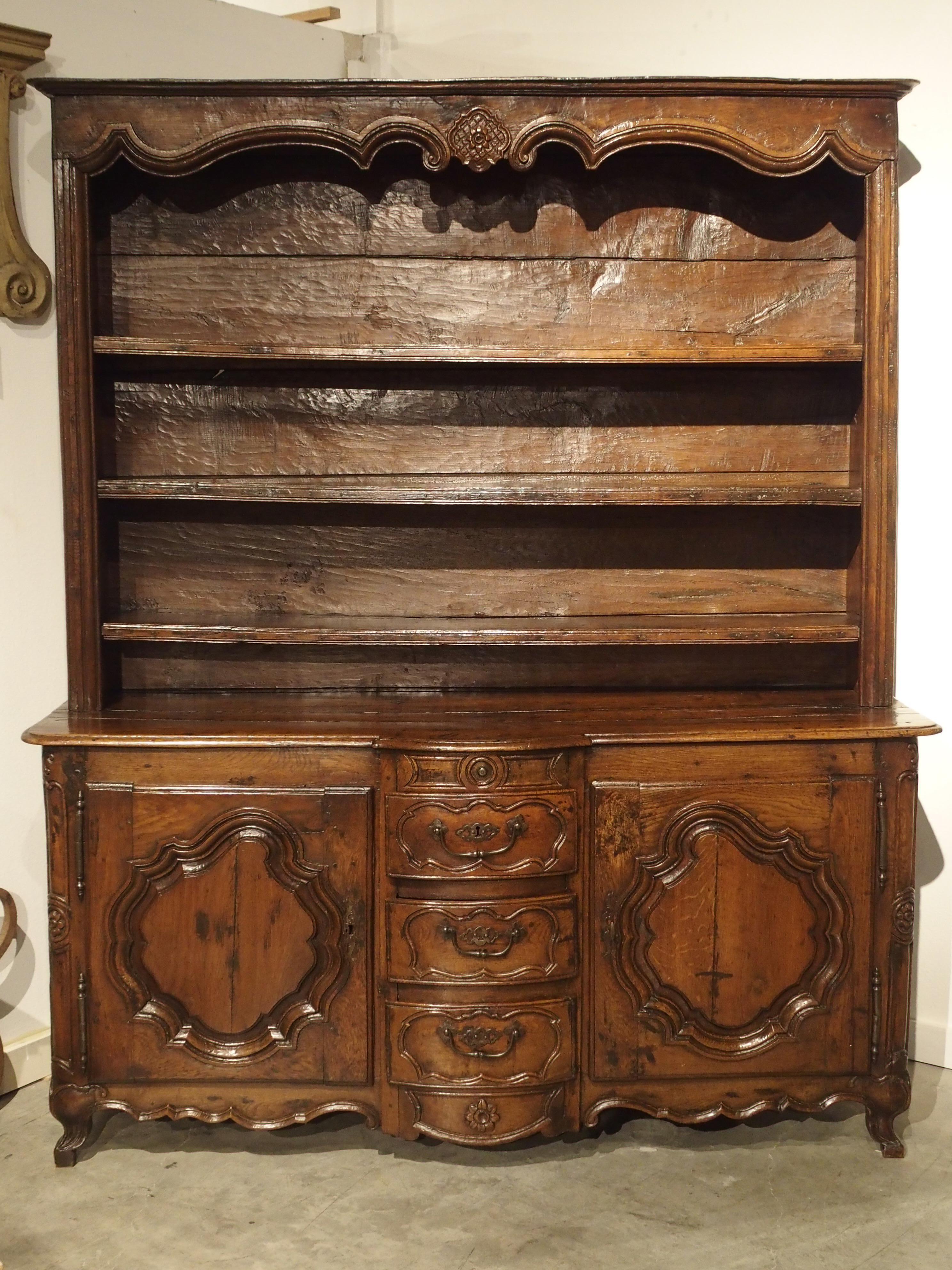 Vaisseliers have their origins with French country cabinetmakers in the very late 1600’s. Our vaisselier falls squarely into this category, as one of the earliest produced. During this period, they were reserved for the Noble and Bourgeoisie classes