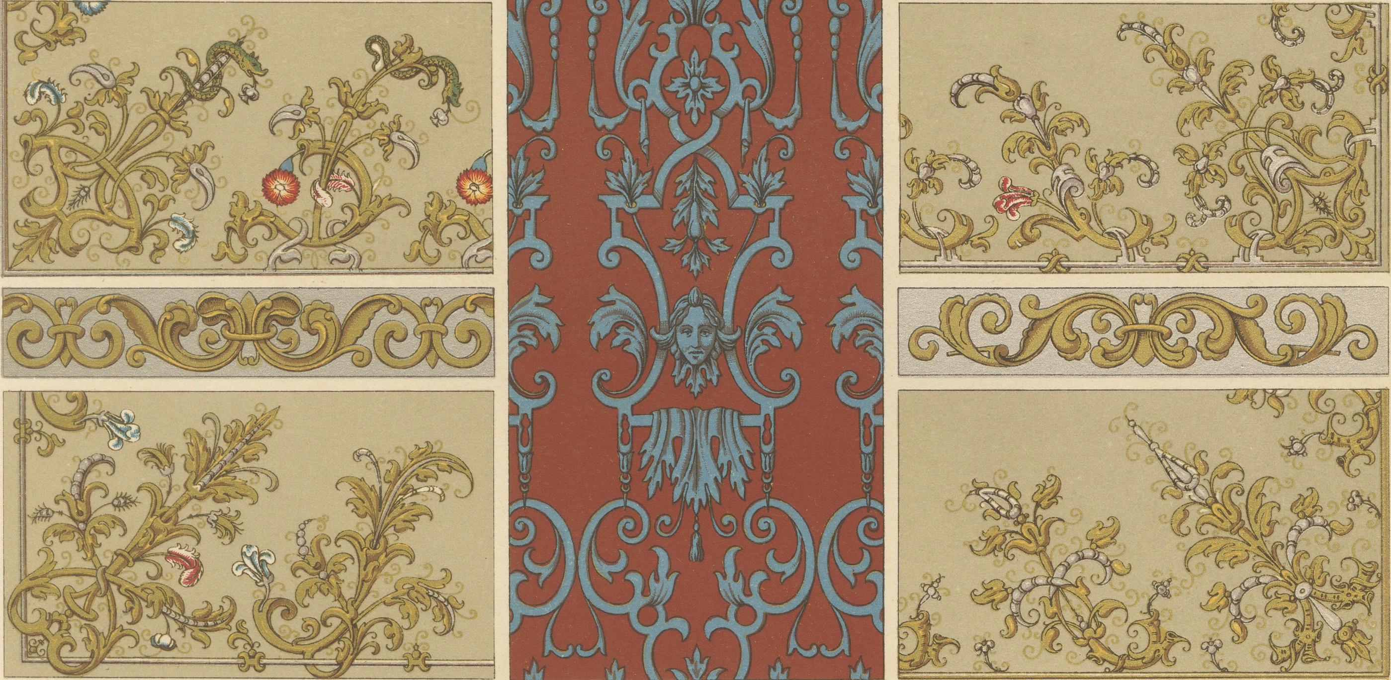 XIXe siècle Ornement français du 17e siècle - Rinceaux et arabesques baroques, vers 1869 en vente