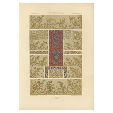 17th Century French Ornament – Baroque Scrollwork and Arabesques, ca.1869