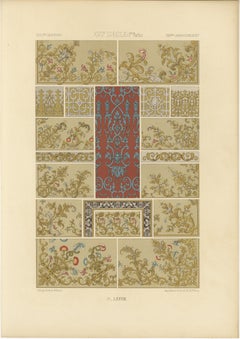 Ornement français du 17e siècle - Rinceaux et arabesques baroques, vers 1869