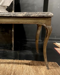 17th Century French Polychrome Wood Console with Stone Top
