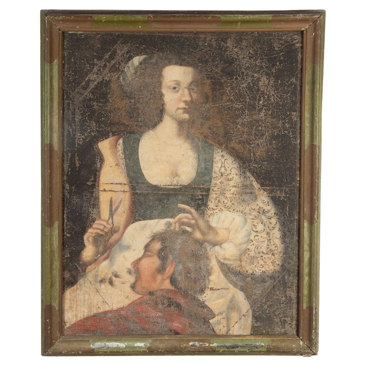 17th Century French Portrait of Samson and Delilah
