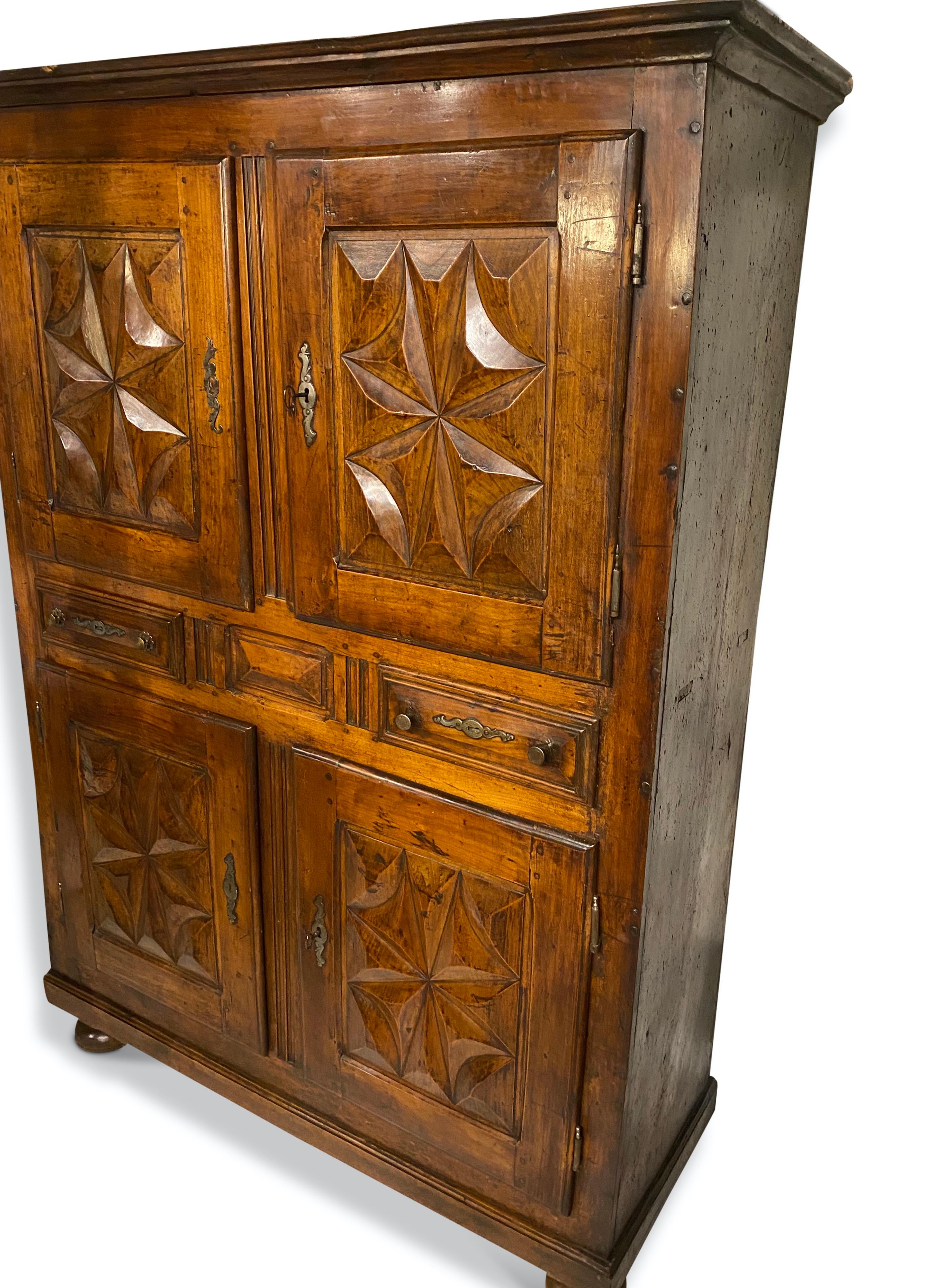 Hand-Carved 17th Century French Provincial Cupboard For Sale