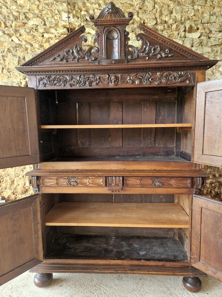18th Century and Earlier Antique Sideboard 17th Century French Renaissance Buffet Dresser For Sale