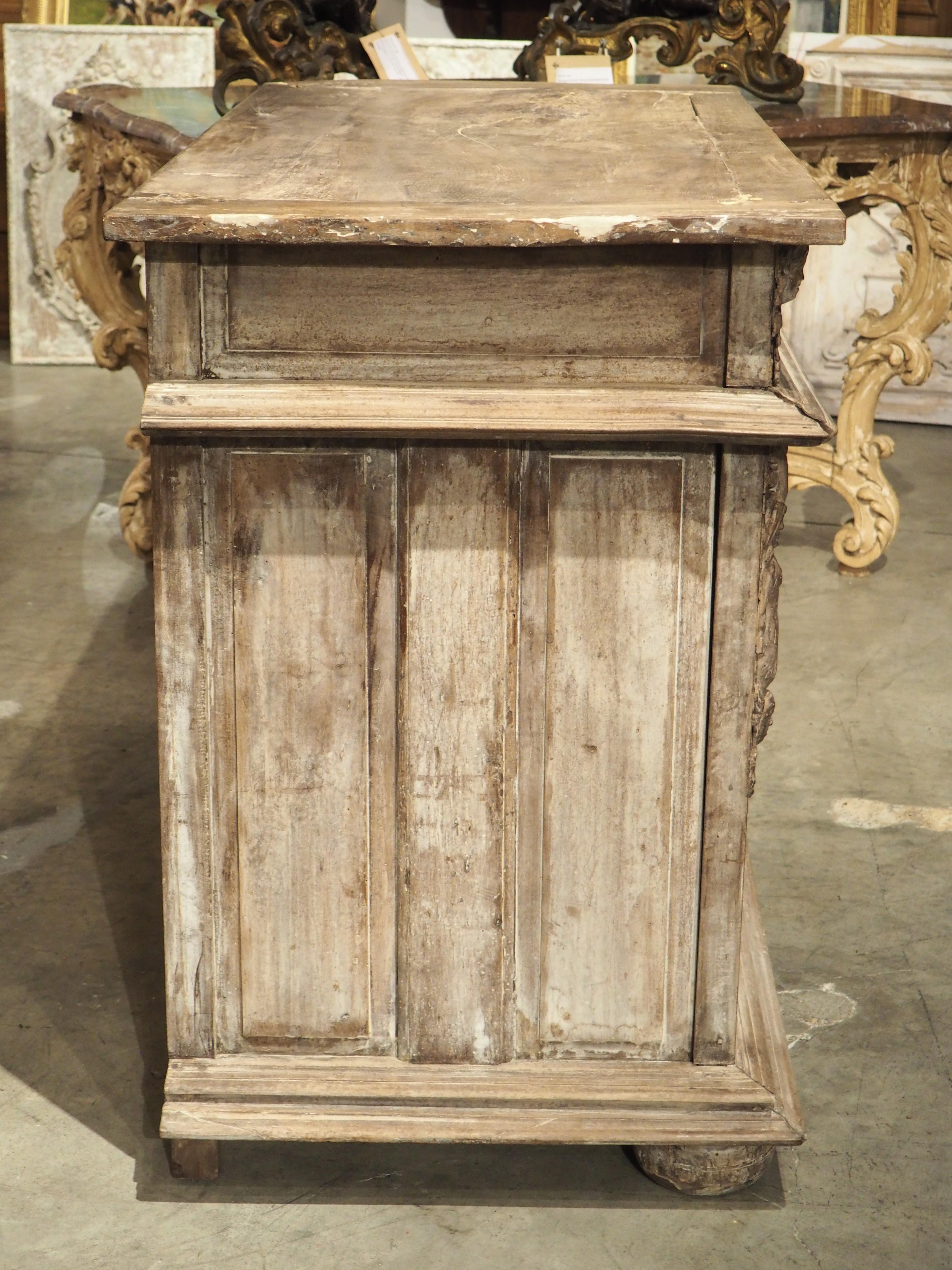 17th Century French Renaissance Buffet with Light Parcel Paint Finish For Sale 8