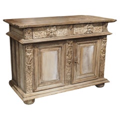 17th Century French Renaissance Buffet with Light Parcel Paint Finish