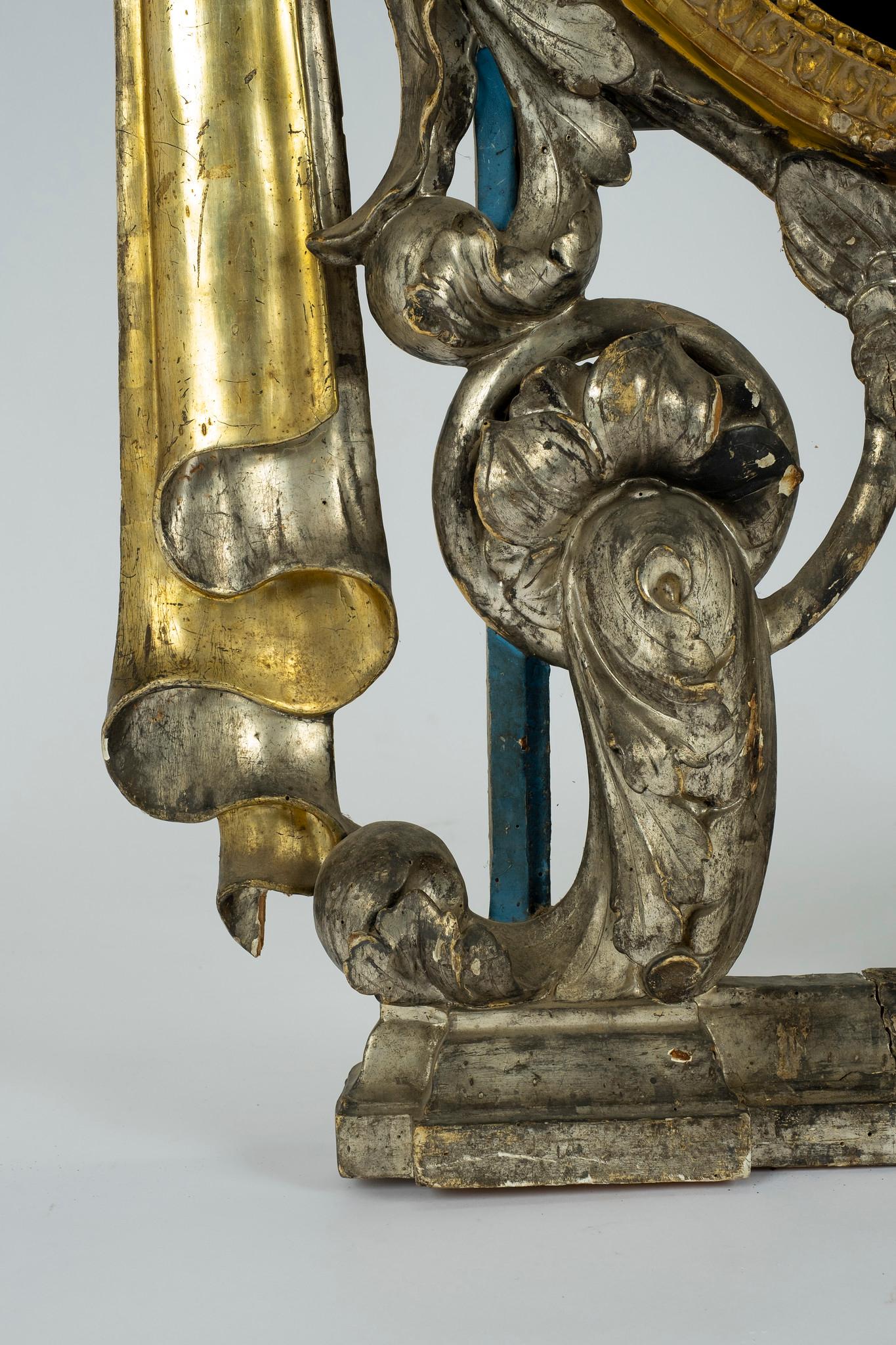 Miroir en bois doré, argent et or, French Renaissance, 17e siècle en vente 2