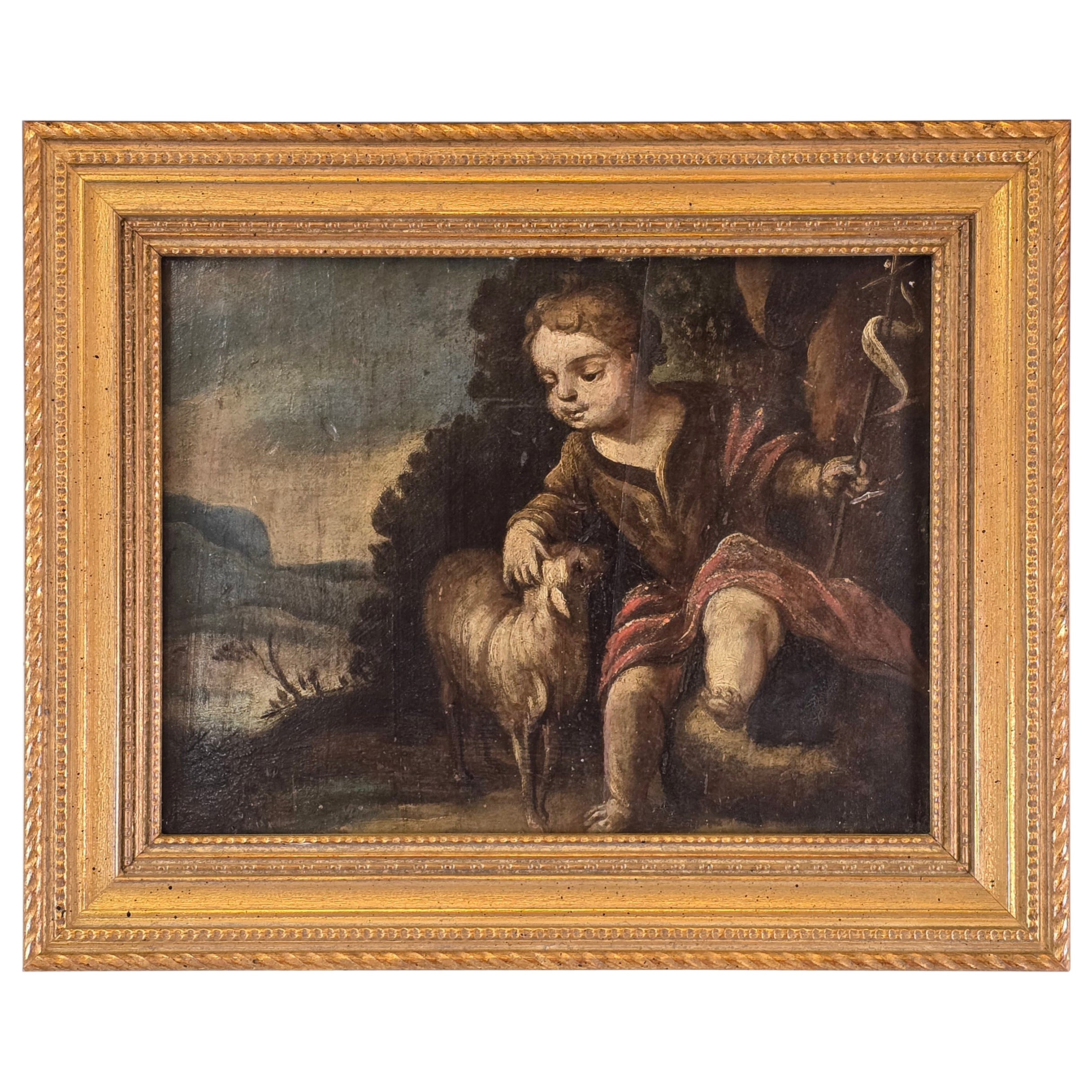 École française du 17e siècle Christ en berger
