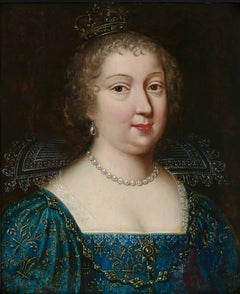 Portrait of Lady, Maria Therese of Spain, Queen of France, 17th Century Panel