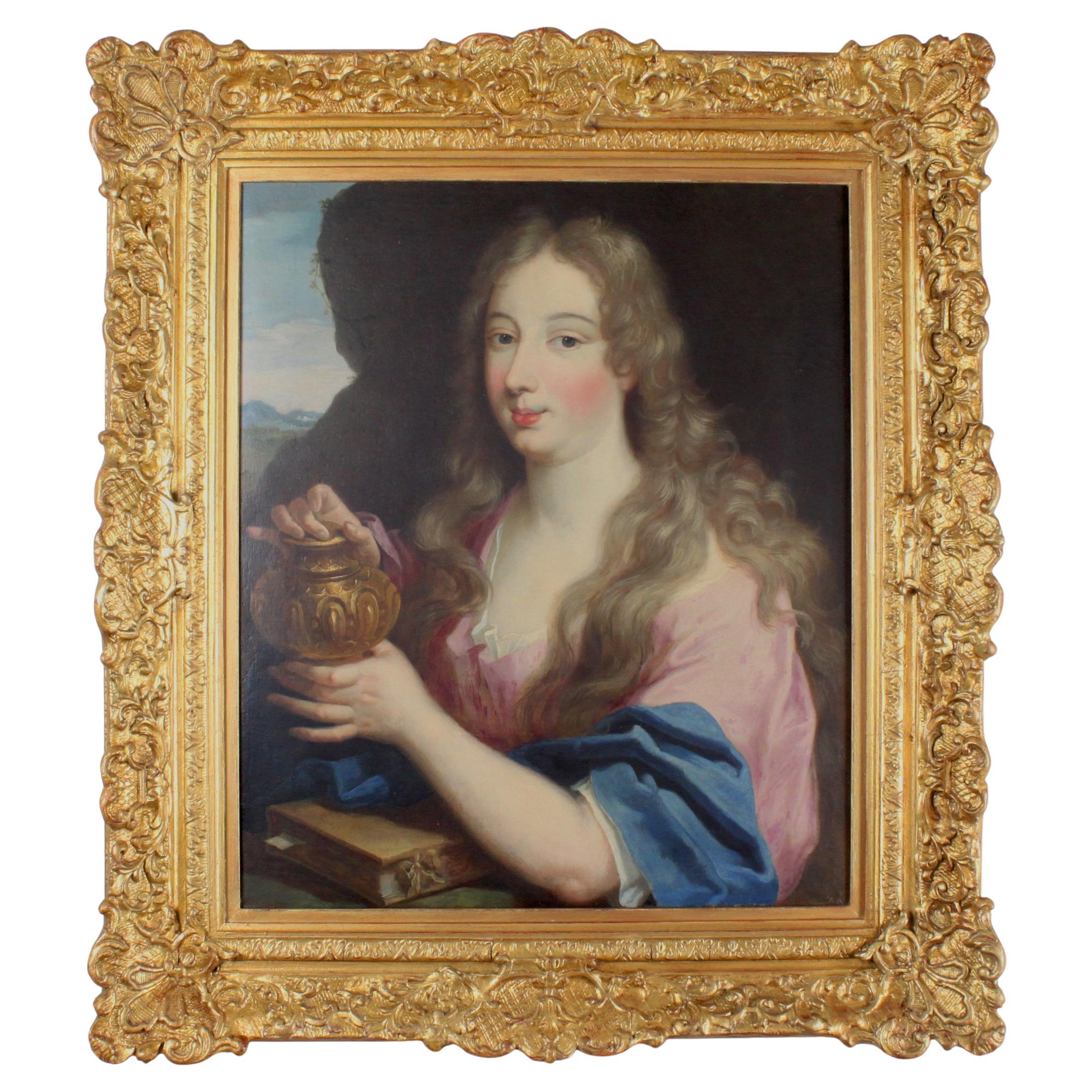 17th Century French School Portrait of a Lady as the Magdalene im Angebot