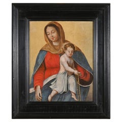 17th century French School  "Virgin and Child (Virgin of the Rosary)"