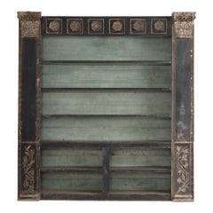 Bibliothèque de Boiserie française du 17e siècle en deux parties, peinture originale