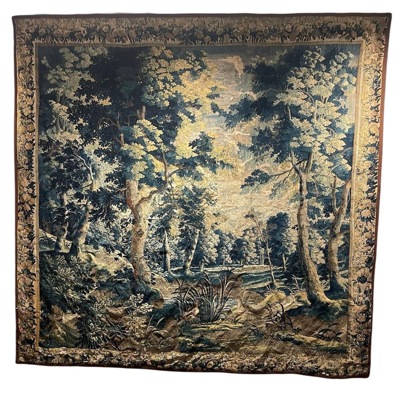 18th Century and Earlier 17th Century French Verdure Tapestry For Sale