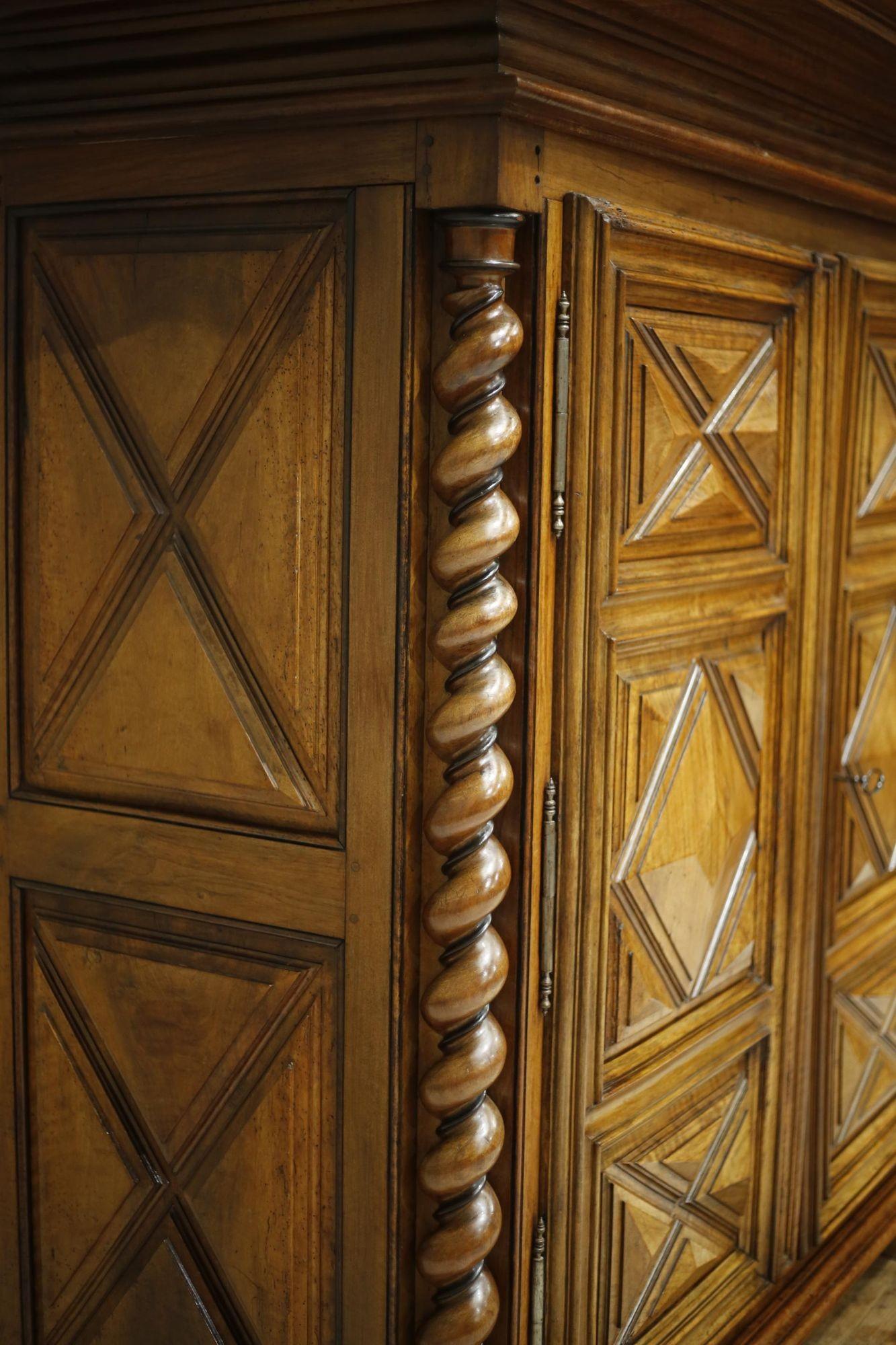 17th Century, French, Walnut Armoire 13