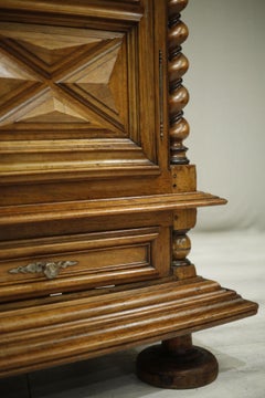 17th Century, French, Walnut Armoire