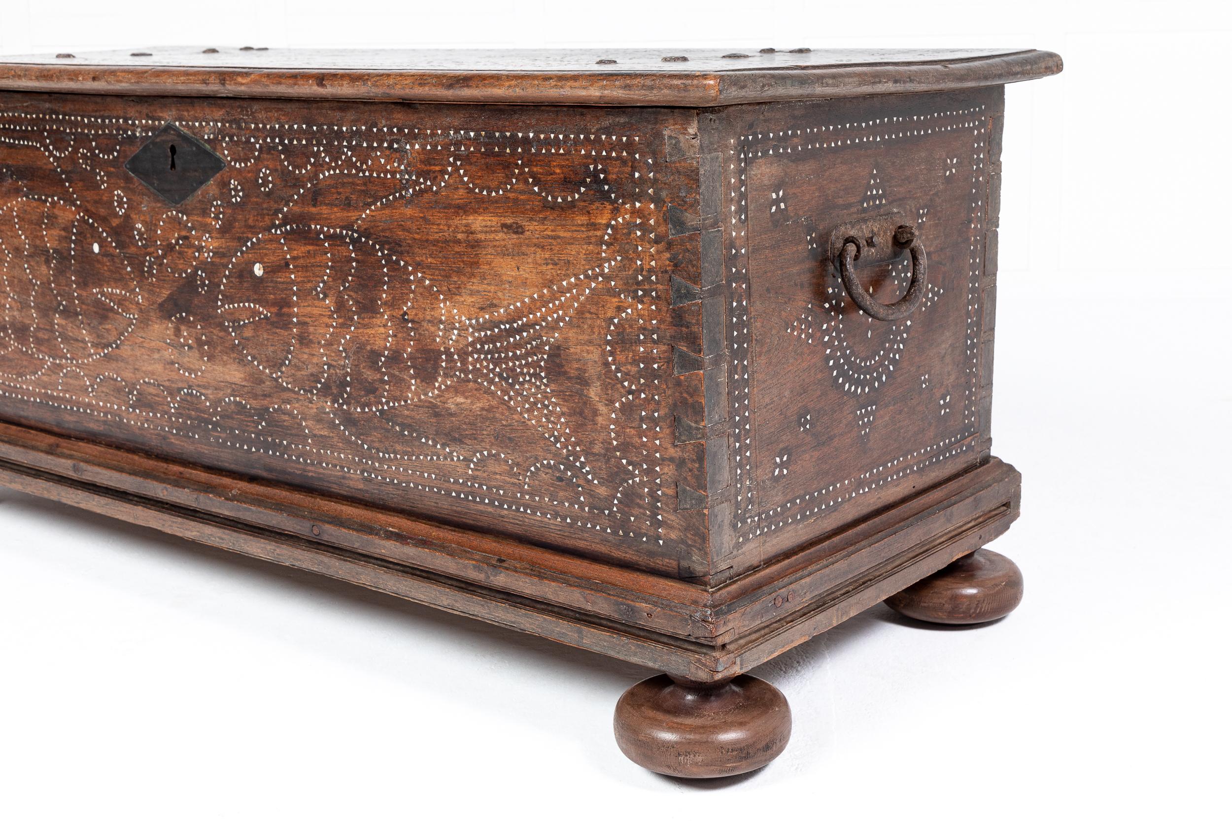 17th Century, French, Walnut Coffer For Sale 1