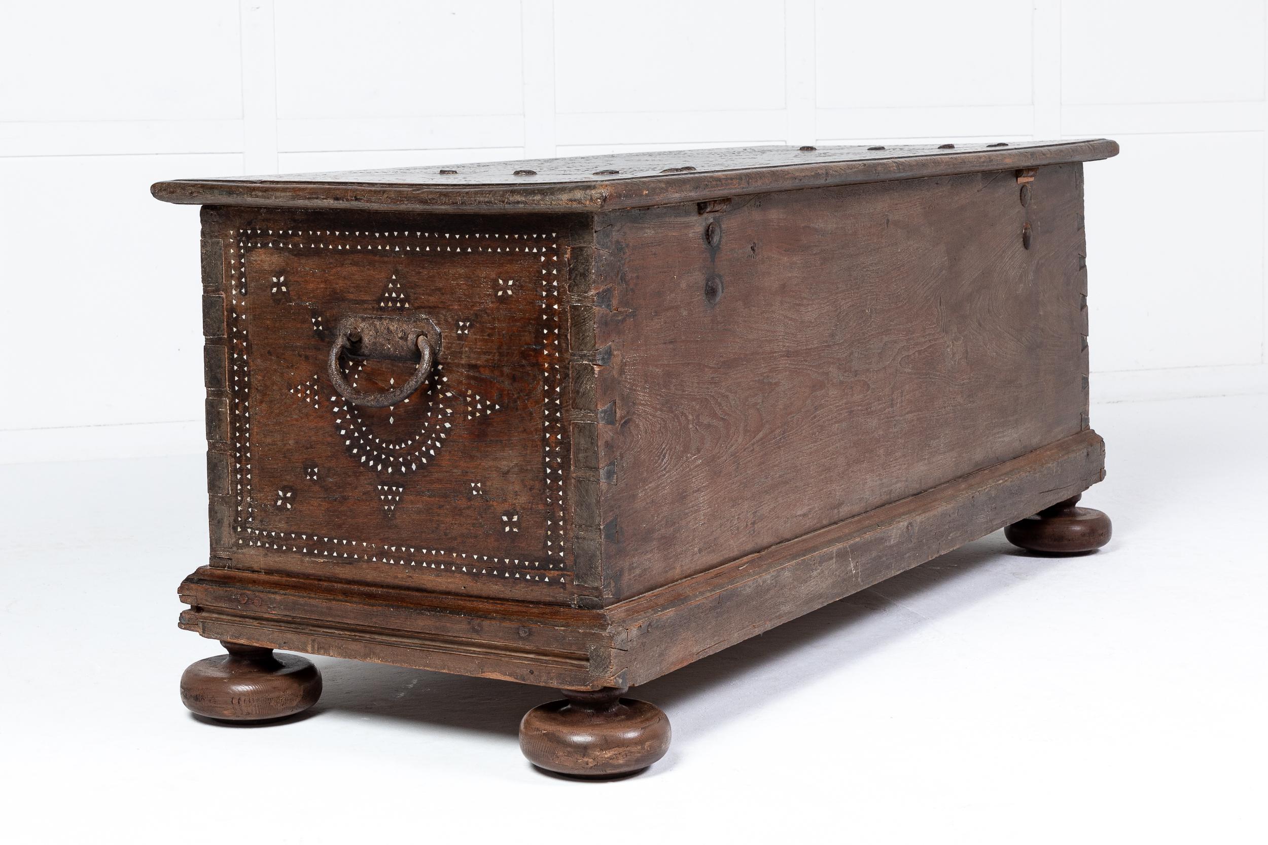 17th Century, French, Walnut Coffer For Sale 4