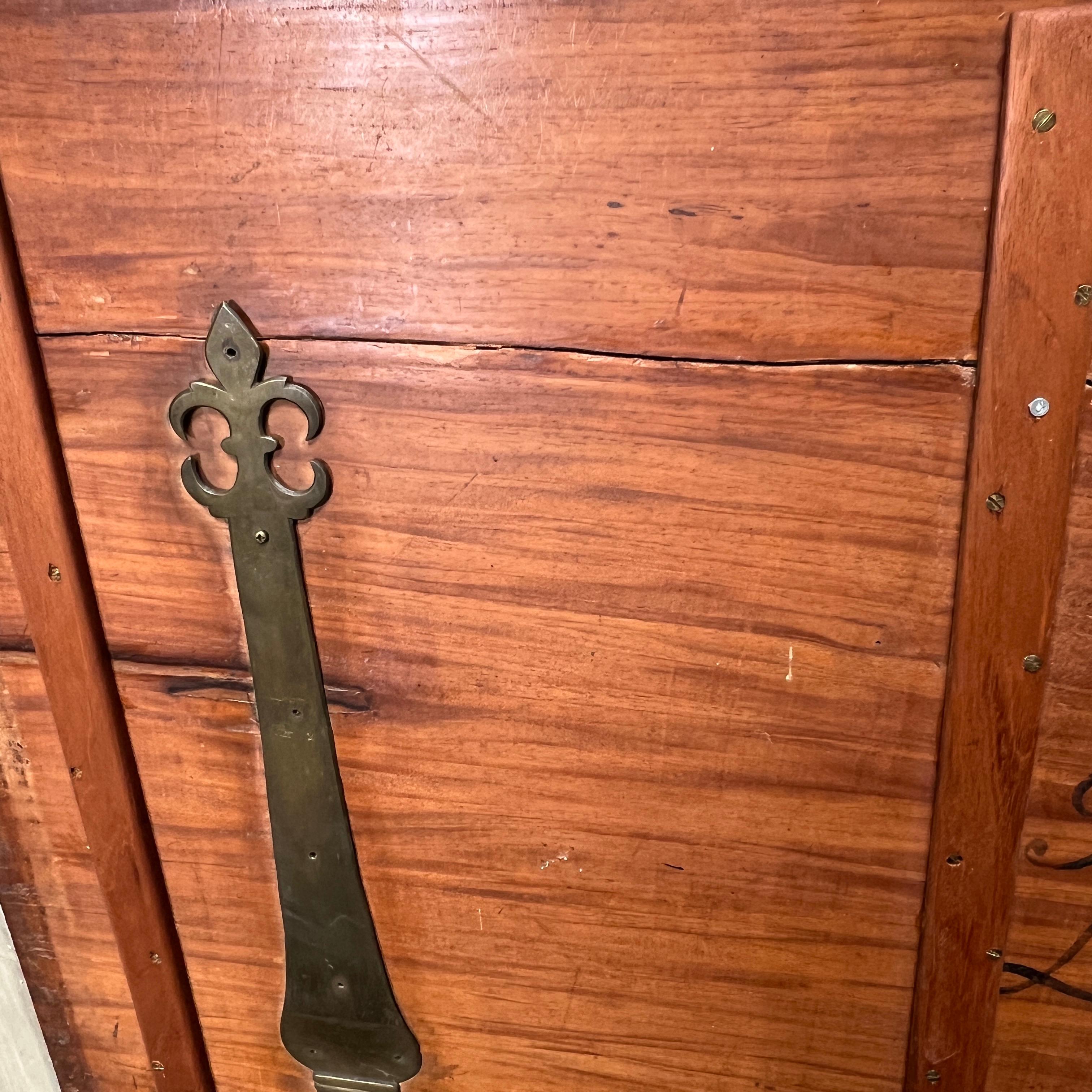 17th Century French Walnut Coffer with Brass Hardware For Sale 7