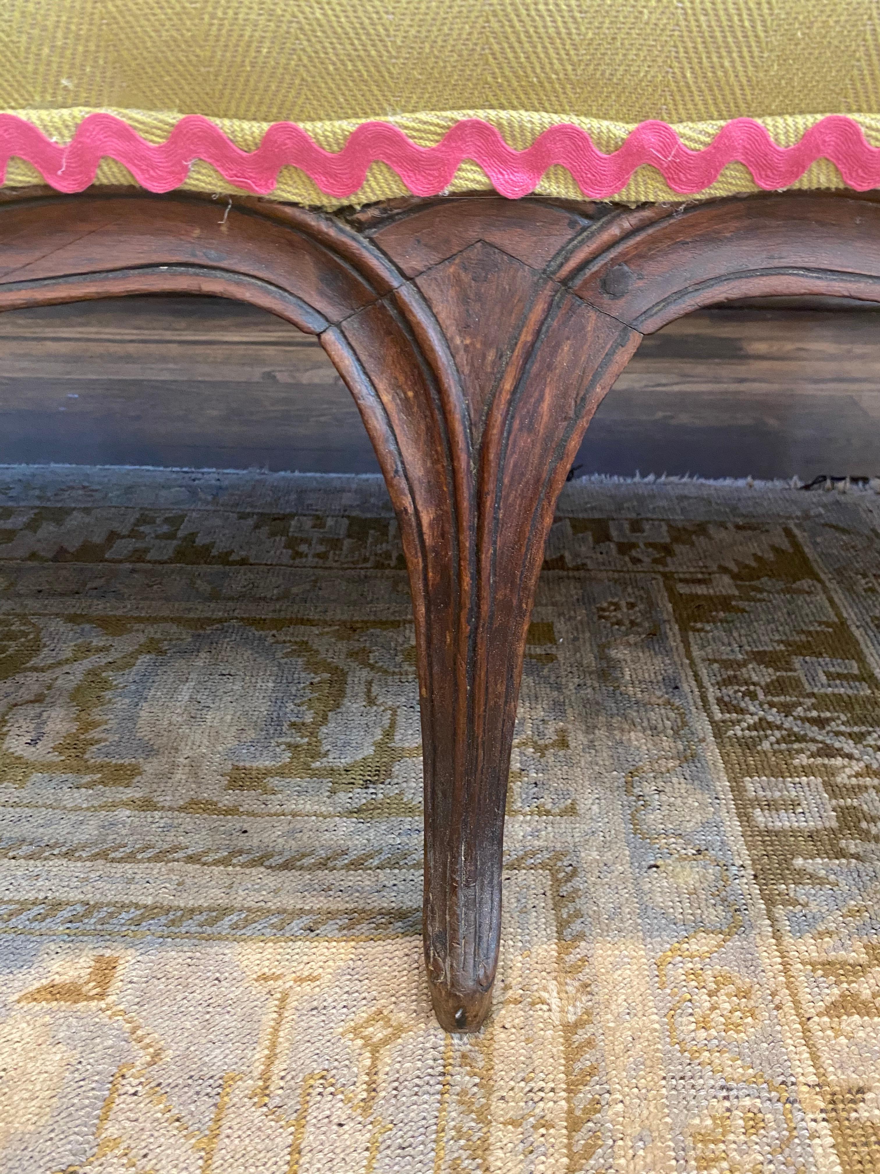 17th Century French Three-Seat Canapé Walnut Frame 2