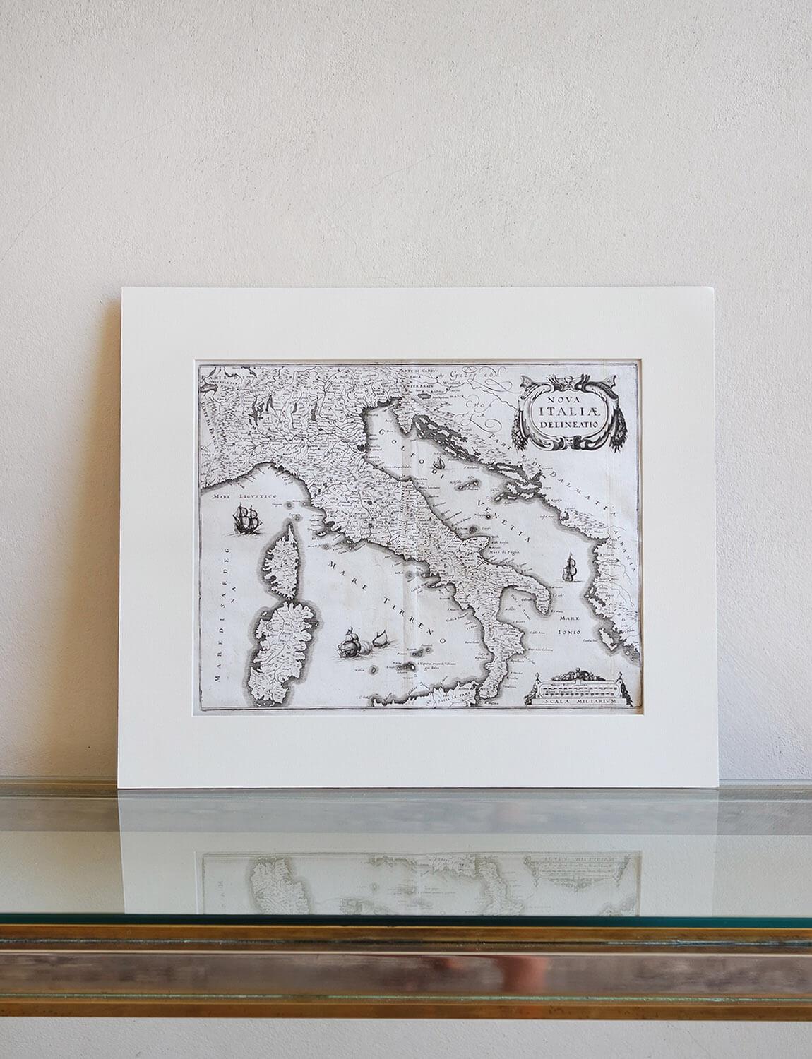 Italian 17th Century Geographical Map of Italy