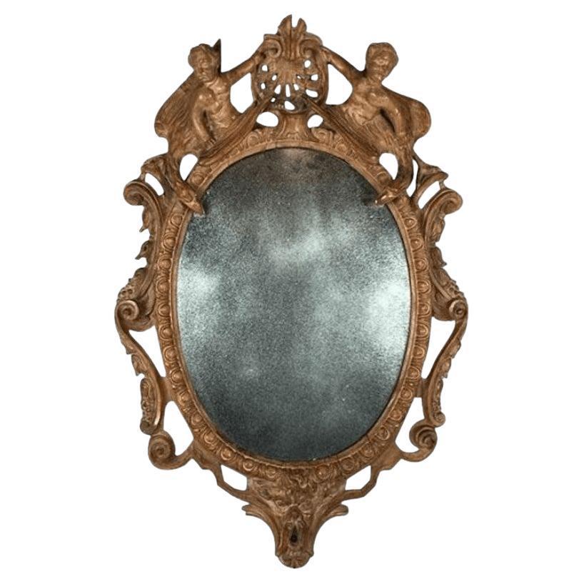 17th Century German Barock Carved Mirror For Sale