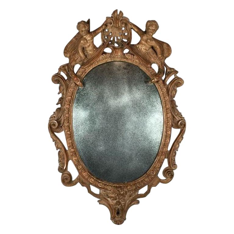 17th Century German Baroque Carved Mirror For Sale at 1stdibs