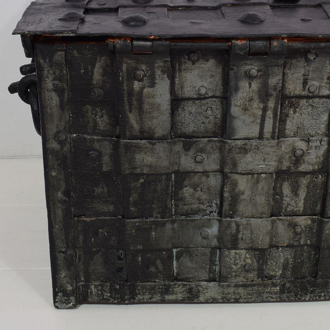 17th Century German Hand Forged Iron Strongbox from Nuremberg or Augsburg 7
