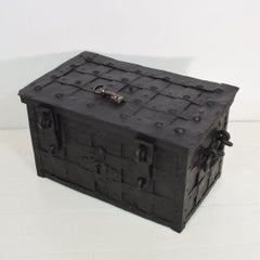 17th Century German Hand Forged Iron Strongbox from Nuremberg or Augsburg