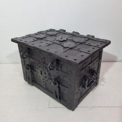 17th Century German Hand Forged Iron Strongbox from Nuremberg or Augsburg