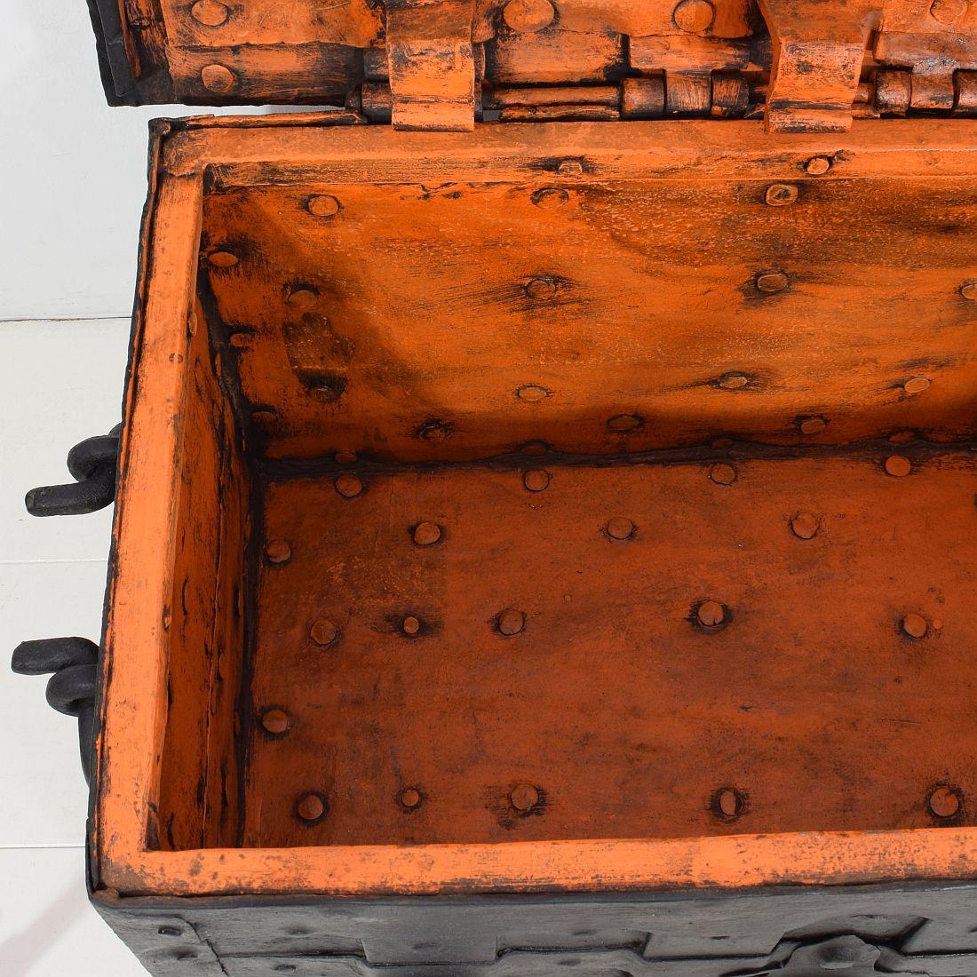 17th Century German Hand Forged Iron Strongbox from Nuremberg or Augsburg 16