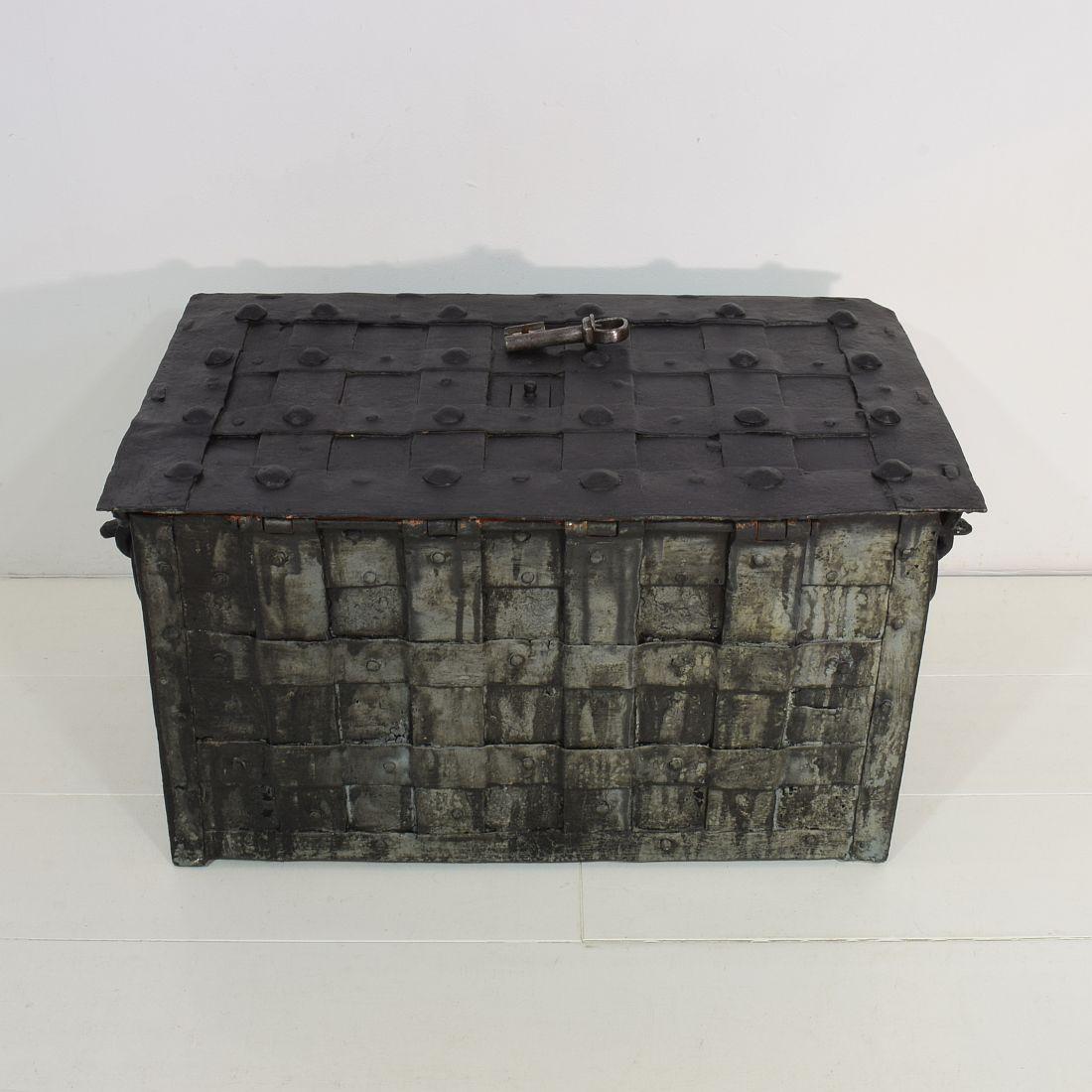17th Century German Hand Forged Iron Strongbox from Nuremberg or Augsburg 1
