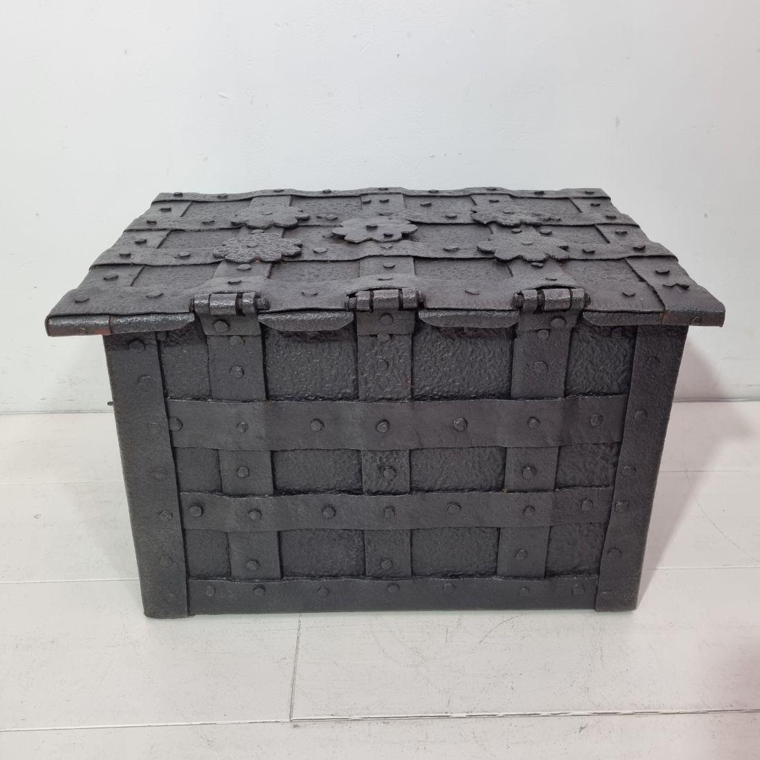 17th Century German Hand Forged Iron Strongbox from Nuremberg or Augsburg 1