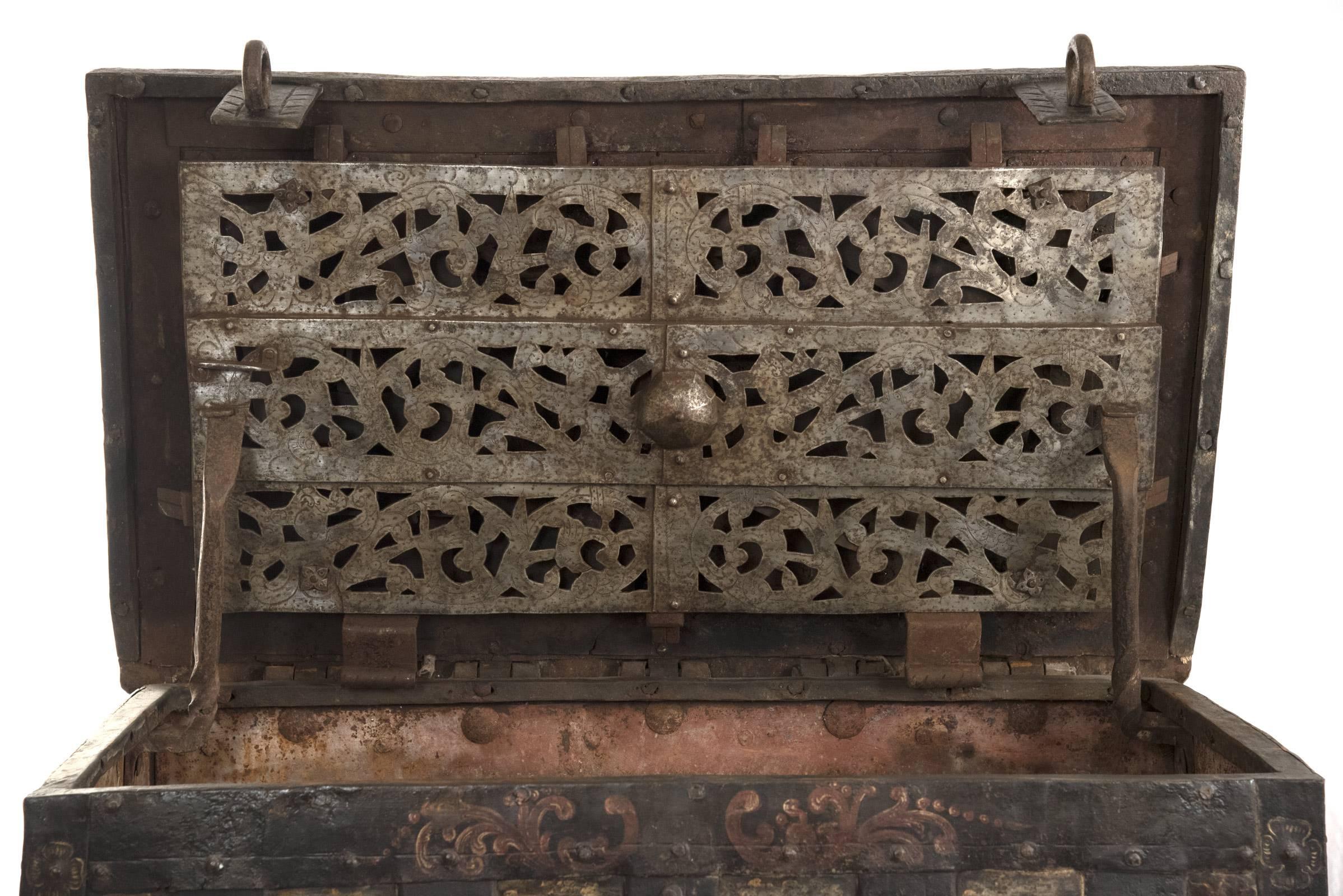 18th Century and Earlier 17th Century German Iron Armada Chest